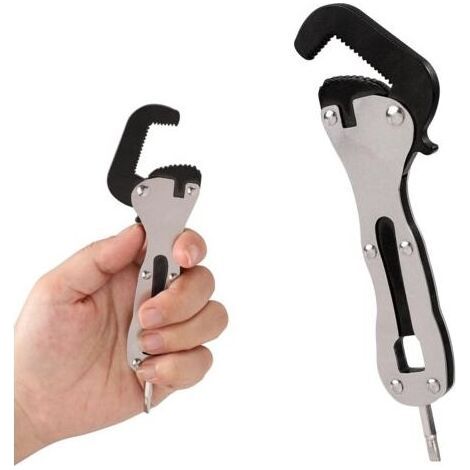 Clé à Molette Universelle, Micro-Auto-Ajustable, Multifonction, avec Tête de Tournevis, pour Espaces Restreints (1/5)