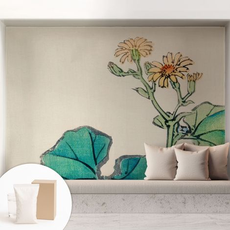 Papier peint intissé décoratif pour salon chambre et cuisine Facile à poser avec colle Fleur et feuilles 208x146 cm (1/5)