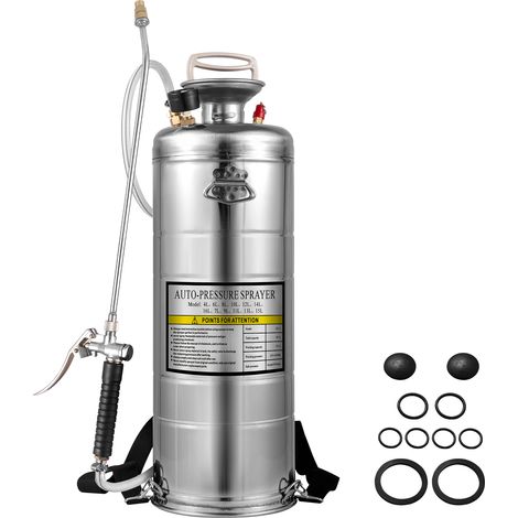 Mophorn Pulverizador a Presión de Alto Rendimiento de 12 L Herramientas de Agua para Jardinería Acero Inoxidable Pulverizad con Pantalla Plverizador Manual de la Bomba Pulverizador 4.05 kg (1/5)