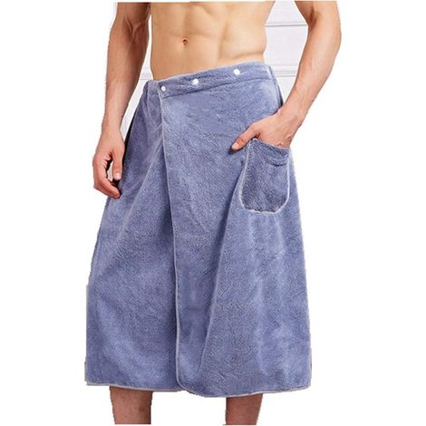 Serviette de Bain Serviette de Bain Ajustable pour Hommes avec Fermeture à Pression Grande Serviette de Bain Super Douce et absorbante avec Poche 80x150cm (1/5)
