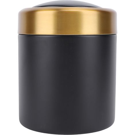 poubelle-Corbeille de Bureau en Acier Inoxydable 304 avec Couvercle Rotatif - Compacte et Moderne (1/5)