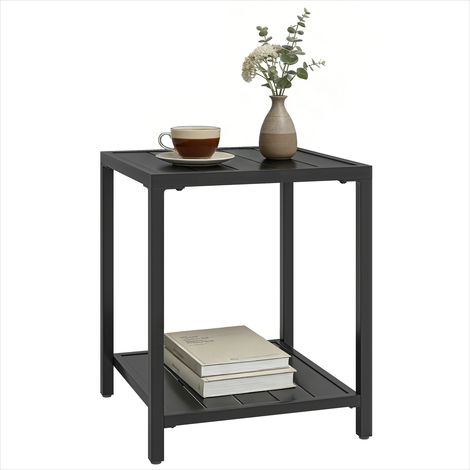 Table de jardin Table basse métal 2 niveaux avec étagère 45 x (1/5)