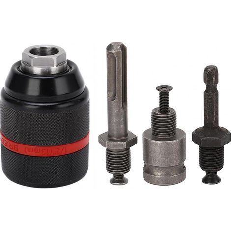 Mandrins de perceuse, mandrins sans clé, adaptateurs de mandrins sans clé 2 13 mm, mandrins autoserrants, clés hexagonales 1/4" et clés à chocs