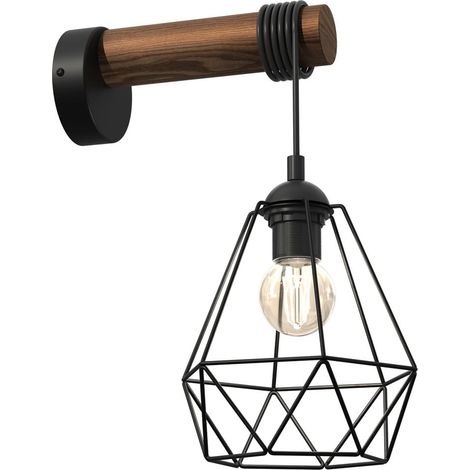 Applique murale Milagro ACERO bois noir E27 1x60W IP20 (1/5)