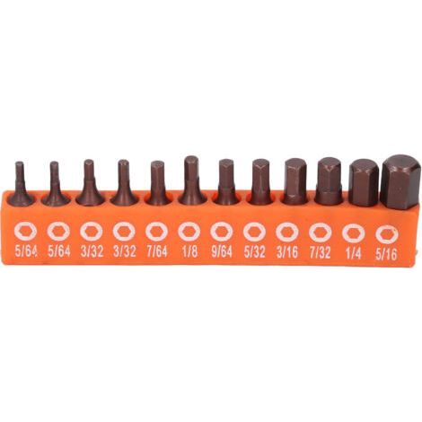 12pcs 1/4 Imperial Hex Bit Set for Drill Electric Screwdriver S2 Alloy Steel 25mm with Storage Holder (1/5)