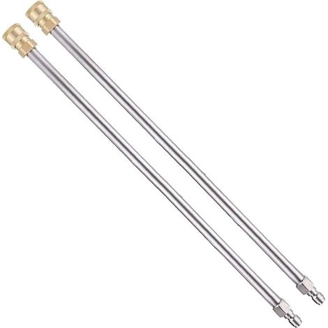 Rallonge de lance pour nettoyeur haute pression, 39 cm de rallonge pour nettoyeur haute pression, raccord rapide 1/4 pouce, 4000 PSI, 2 pièces (1/5)