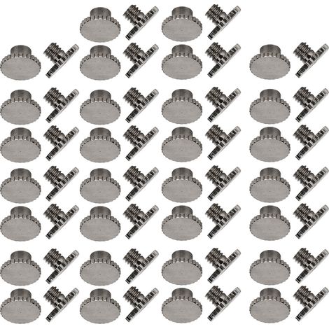 30 Boutons à Visser en Laiton pour Reliure Cuir, Rivets Décoratifs 9.5x6mm, Kit de Clous et Vis 4mm, Lot de 30 (Noir) (1/5)