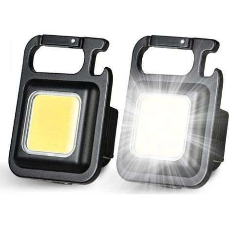 Set di 2 mini torce a LED - 800 lumen, ricaricabili, 4 modalità, luce da lavoro portatile con apribottiglie (1/4)