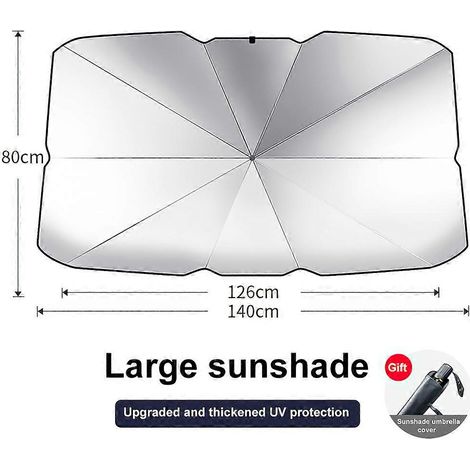 Pare-soleil de voiture style parapluie pour pare-brise avant, protection solaire et isolation thermique, tissu pare-soleil pour pare-brise de voiture, pare-soleil parapluie (1/4)