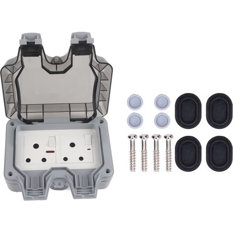 Boîtier de protection IP66 pour prise extérieure étanche aux intempéries, Afrique du Sud, avec interrupteurs et voyants lumineux. (1/5)