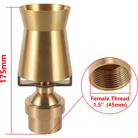 -6073/4" 1" 1,5" 2" Buse de fontaine en cuivre avec mélange d'air et jet bouillonnant pour fontaine de jardin, bassin et aménagement paysager (1/5)