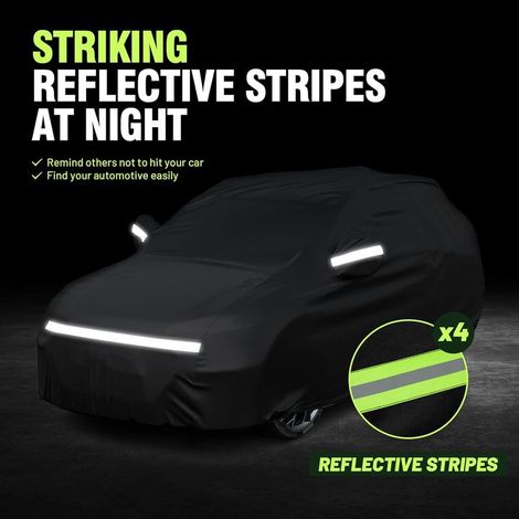 Bâche Voiture Housse de Protection Auto Exterieur PEVA Couverture Imperméable pour SUV Compact avec Ouverte Latérale pour Cabine, Coton Respirant, Anti UV Neige Poussière 450170120cm (1/2)