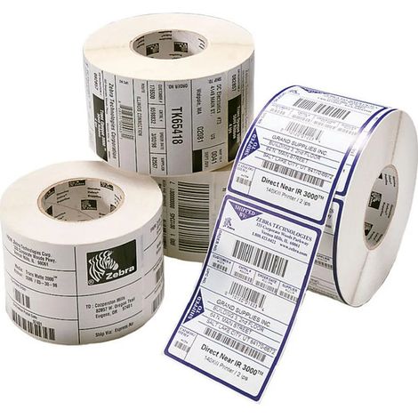 Étiquettes autocollantes blanches prédécoupées en rouleau, compatibles avec imprimante à transfert thermique, référence Z-Select 2000T (1/5)