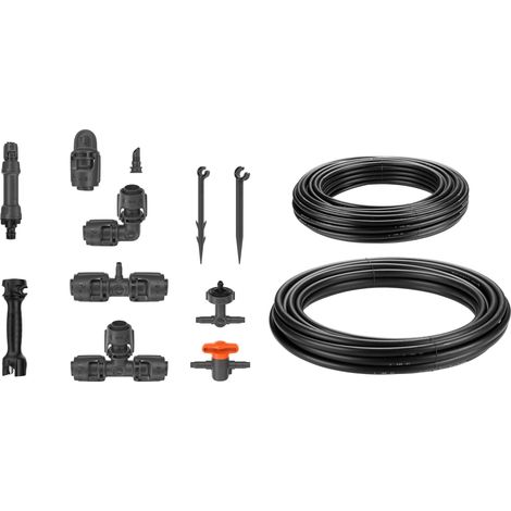 GARDENA Kit de micro riego por goteo para huertas o parterres de flores hasta 35 plantas de fácil instalación (13455-20) (1/5)