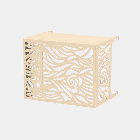 Cache climatiseur - Roseraie Cache climatiseur - Roseraie - Fixation murale - Ivoire RAL 1015 - Taille S (H 70 x L 90 x P 50-74 cm) (1/5)