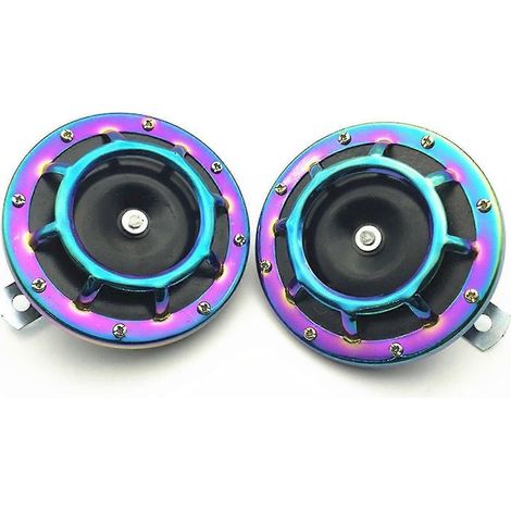 Bocina para coche de 12 V y 140 dB, súper potente, universal, para parrilla, con nuevo diseño de colores llamativos, ideal para modificaciones de coches y motocicletas. (1/5)