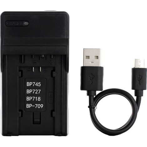 BP-718 USB Chargeur pour iVIS HF M51, M52, R31, R32, R42 Compatible avec LEGRIA HF R506, R56, R57, M60, R306, R36, R37, R38, R406, R46, R47, R48 VIXIA HF M50, M52 Caméra (1/5)