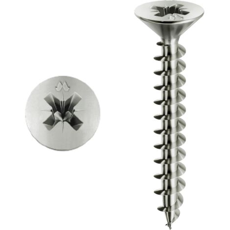MUSTAD Panelvit Tornillo Pozidriv cabeza cilíndrica - Rosca completa - Zincado blanco - Ø4x30mm - Caja de 500 - PVACZP400300B8C