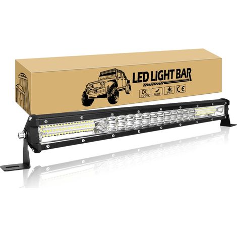 Barre LED 51cm 20'' 180W Rampe LED Slim 12V 24V IP67 Étanche Projecteur Feux Phare de Travail LEDs pour 4x4 Voiture Camion Tracteur Quad Bateau (1/5)