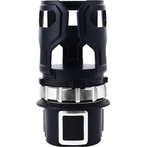 Portavasos ajustable para coche, soporte para botellas con base ajustable, diseño de clip elástico, solo para portavasos redondos (negro)
