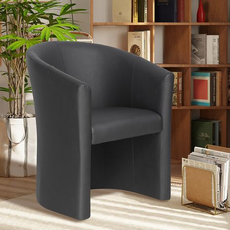 Fauteuil cabriolet noir en PU ELIOT (1/5)