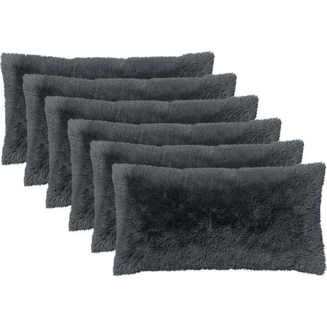 Federa 6 pcs HEERLEN Antracite 40 x 80 cm Fleece PV vidaXL