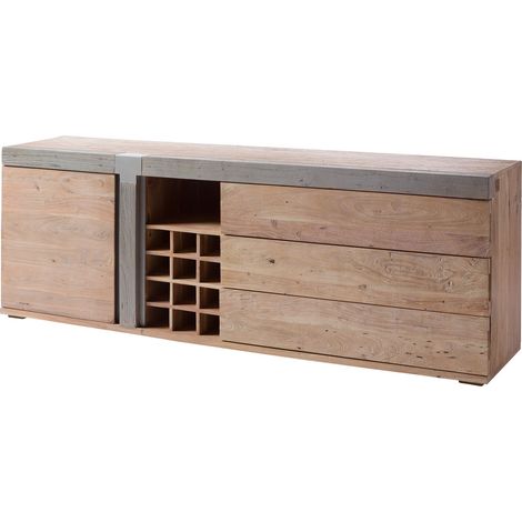 Buffet en bois d'acacia laqué marron AMSTERDAM 129 (1/4)