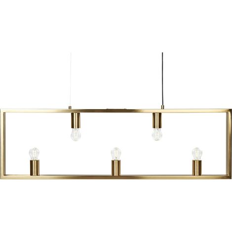 Lampadario con lampadine multiple in metallo e ottone Bayas
