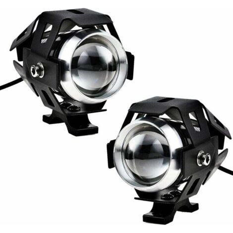 Candyse 2pcs 125W phare de moto Extra LED phare antibrouillard projecteur de moto 1200LM U5 étanche moto scooter 4 roues (1/4)