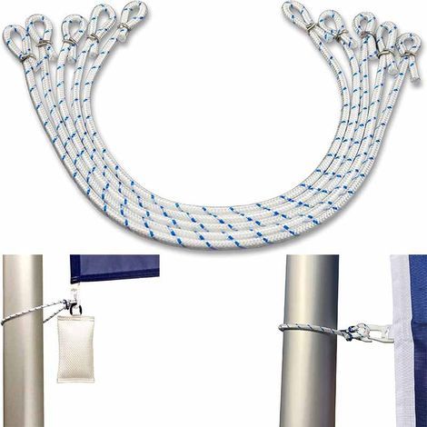 BRAVIX Anneaux de Drapeaux - 5 pièces pour la pour la Fixation de Drapeaux et de bannières sur des mâts, pour des mâts jusqu'à 100 mm de diamètre, Longueur = 41cm (1/5)