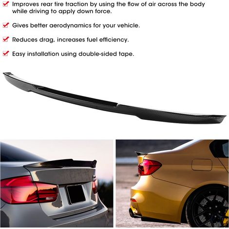 Fahrzeugmodifikation 2013-2019: Heckflügel im M4-Stil für BMW 3er F30, verstärkte Carbonfaser-Ausführung (übergroß) (1/5)