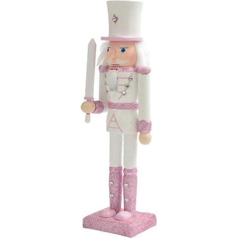 Casse-noisette en bois, figurine aux cheveux blancs incrustée de strass, 2 (1/5)