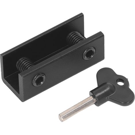10 Pièces Sécurité Fenêtre Coulissante, Verrou Porte Réglable en Alliage d'Aluminium avec Clé - Blocage Bureau Maison Noir (1/5)