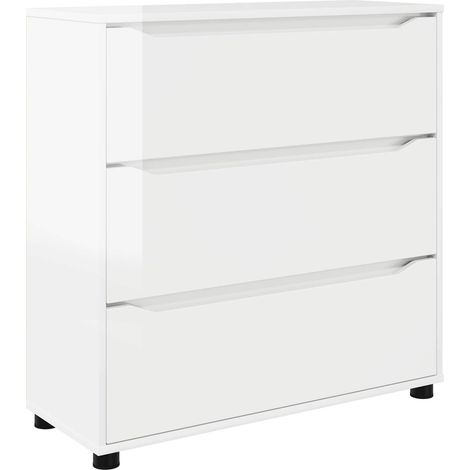 Maison Exclusive - Armadio Bianco Lucido 80 x 31 x 81 cm Legno multistrato (1/5)