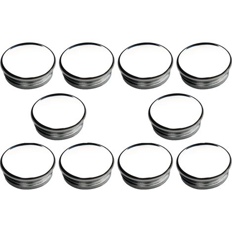 10x Embout de tube rond rentrant à ailettes finition chromée Bouchon Capuchon Pied Meuble Protection Extrémité Cannelé Tuyau, Ø extérieur 25mm épaisseur tube 1,40 - 1,84mm (1/2)