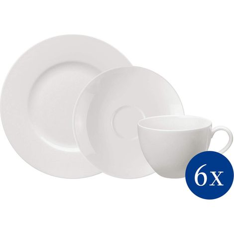 vivo by Villeroy & Boch Group - Basic White Servizio di caffè 18 pz, set di base per il tavolo del caffè, porcellana Premium, bianco, lavabile in lavastoviglie (1/2)