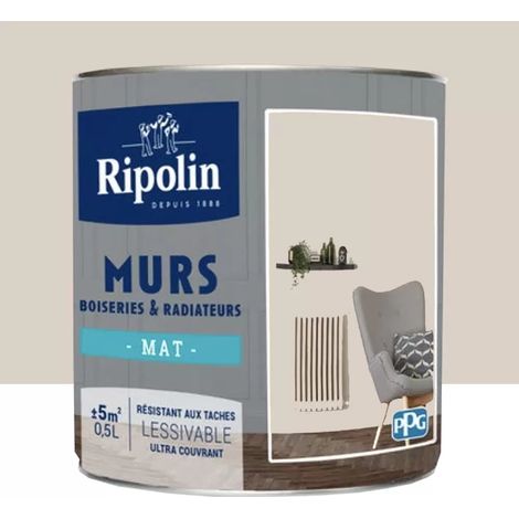 Peinture Murs, Boiseries, Radiateurs RIPOLIN Café au lait Mat 0,5 L (1/3)