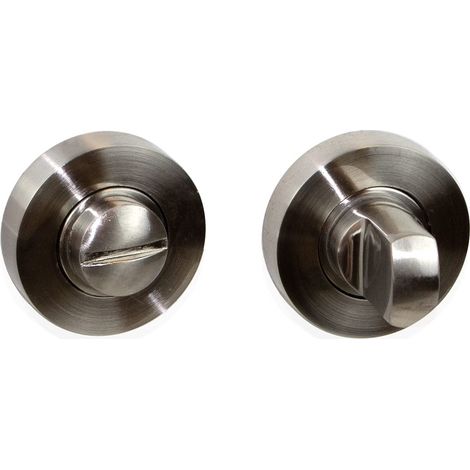 Rosace de condamnation pour porte intérieur, Jeu 5 serrure condamnation avec rosace D.35mm, zamak, Nickel satiné (1/5)