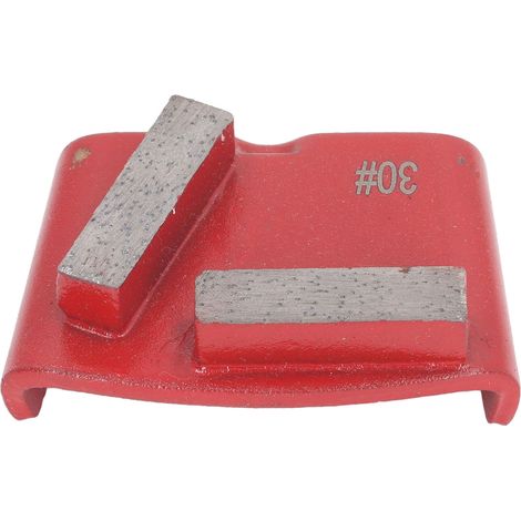 Lot de 3 patins de meulage diamantés rouges trapézoïdaux à 2 dents longues pour le polissage des sols en béton, grain 30 (1/5)