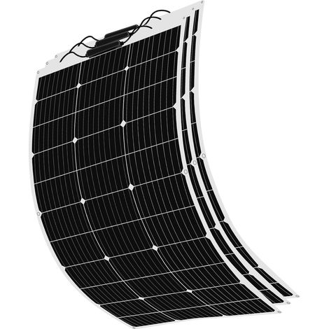 3 Kit Panneau Solaire, 100W Monocristallin, IP67 Étanche, 12V Pour Camping-Car, Bateau