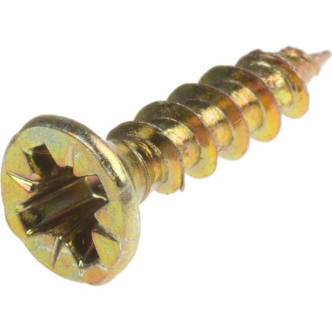 Rs Pro – Vis à bois 3.5mm – Tête fraisée 16mm – Acier jaune passivé – Boîte de 100 vis pour bois dur – Vissage rapide en série