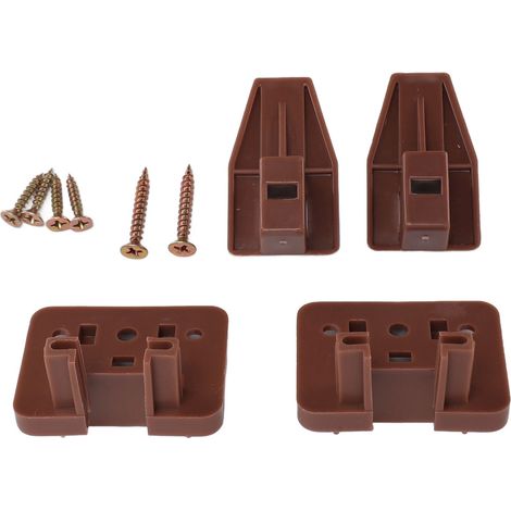 Lot de 10 glissières et rails de tiroir pour commode, fixation centrale, pièces de rechange en plastique avec vis pour système de tiroir de meuble (1/5)