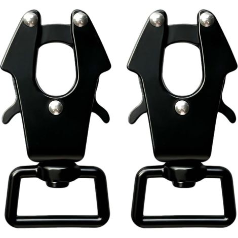 2 Pcs Mousqueton Grenouille, Laisse Clip Grenouille avec Pivotant à 360 Degrés pour Attacher Les Colliers des Animaux de Compagnie (Noir) (1/5)