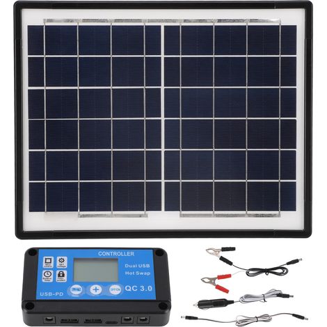 Ortviai Panneau Solaire 50 W avec Régulateur pour Batterie Auto et Smartphone – Charge Rapide et Sécurisée (1/5)