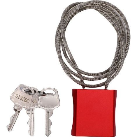 Cadenas à câble réglable en aluminium et acier inoxydable, avec clés, résistant au soleil, revêtement en PVC, pour porte de vélo, équipement extérieur (1/5)