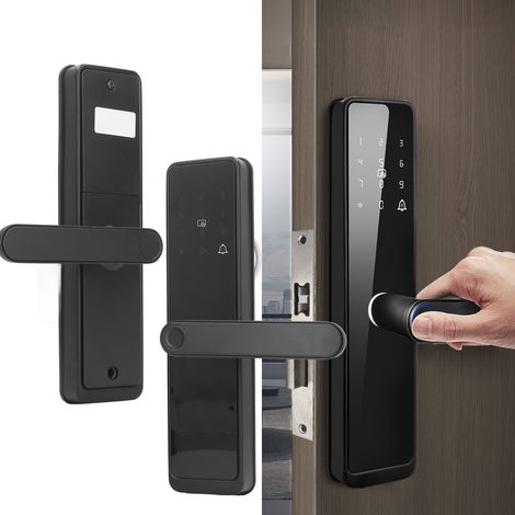Intelligentes Fingerabdruck-Türschloss, Ein-Tasten-Öffnung, Sicherheitsschloss für den Innenbereich, smartes Türschloss, elektronisches Schloss, intelligent. (1/5)