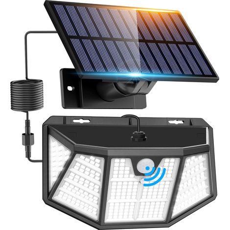 Wiederaufladbare Solar-Wandleuchte, Terrassenleuchte, Wandleuchte, dekorative Wohnraumbeleuchtung, ideal für Gärten, Garagen, Terrassen und Gehwege – Modell 8