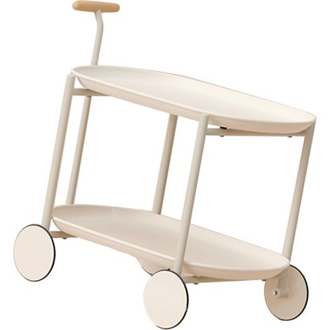 Servierwagen mit Rollen und Griff, abnehmbarer Beistelltisch für Wohn- und Schlafzimmer, Weiß (1/5)