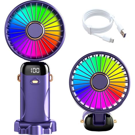 Mini-Taschenventilator mit variabler Geschwindigkeit und LED-Anzeige, ideal für Zuhause, Büro und Reisen (1/5)