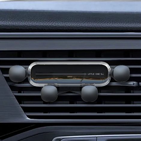 Support téléphonique voiture gravité amélioré, support grille ventilation sans mains, verrouillage automatique pour smartphone 4,7-6,9 pouces, argenté (1/5)